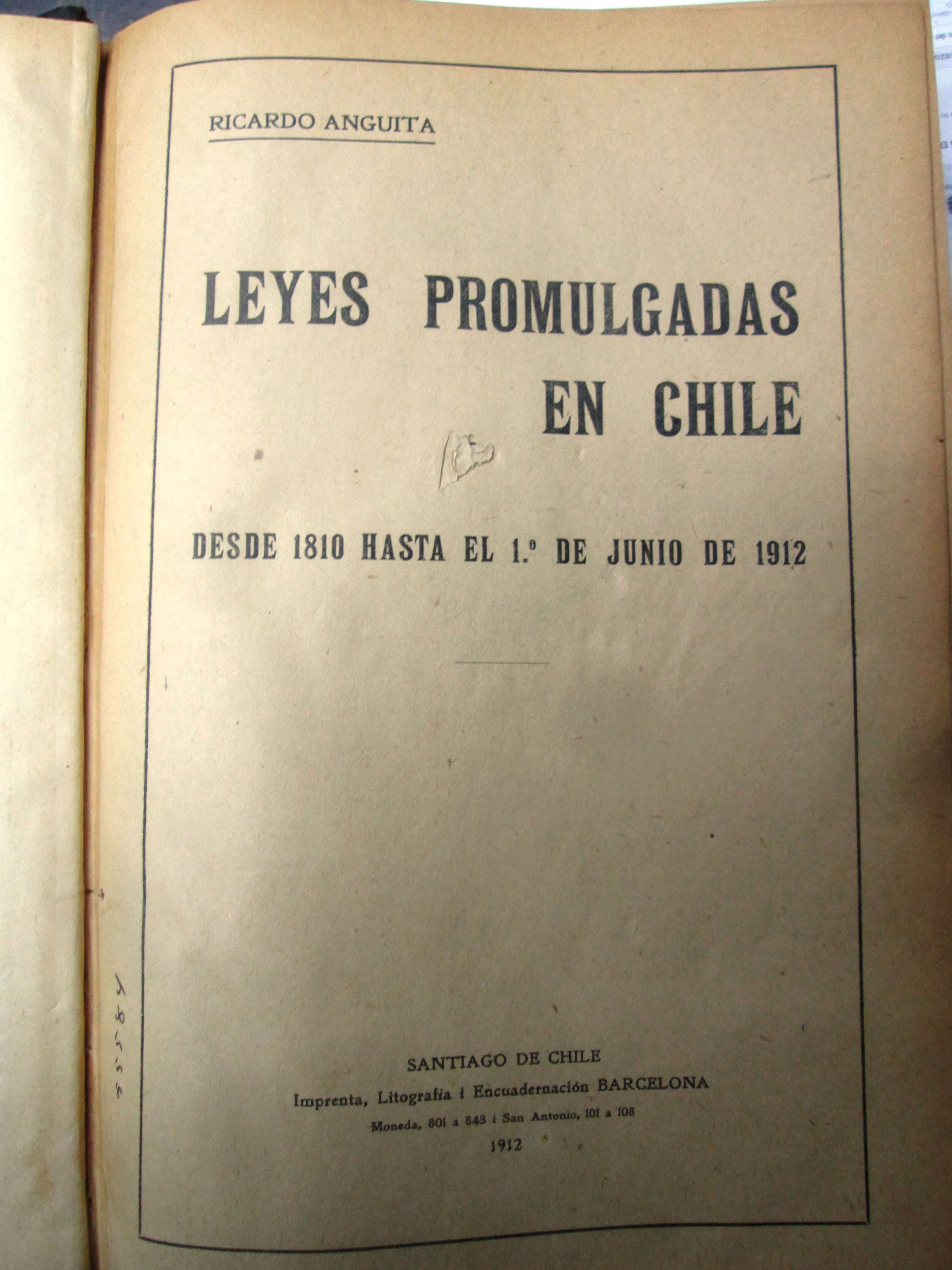 Leyes Promulgadas en Chile 1810 a 1939