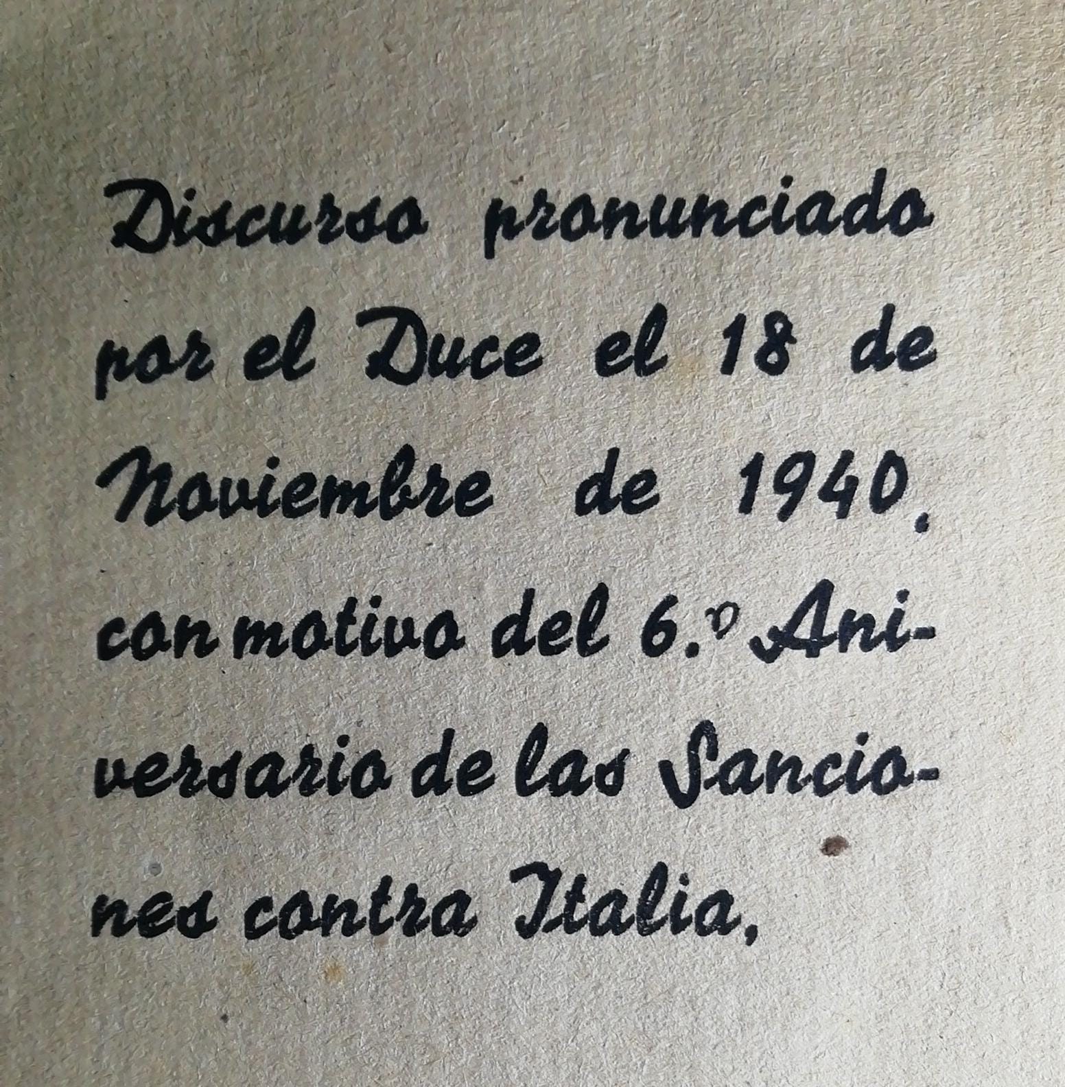 Discurso pronunciado por el Duce