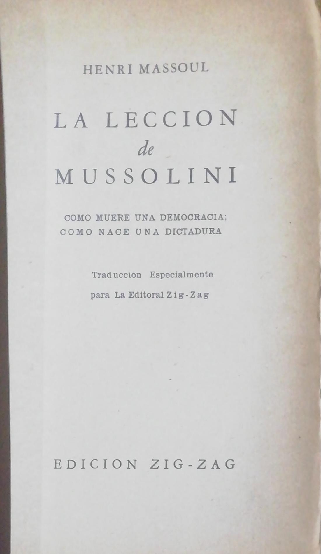 La lección de Mussolini