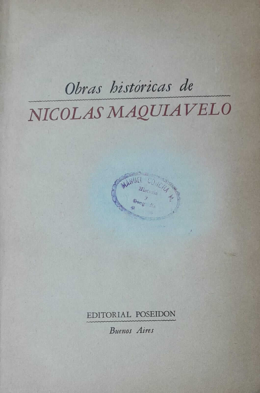 Obras Históricas de Nicolás Maquiavelo