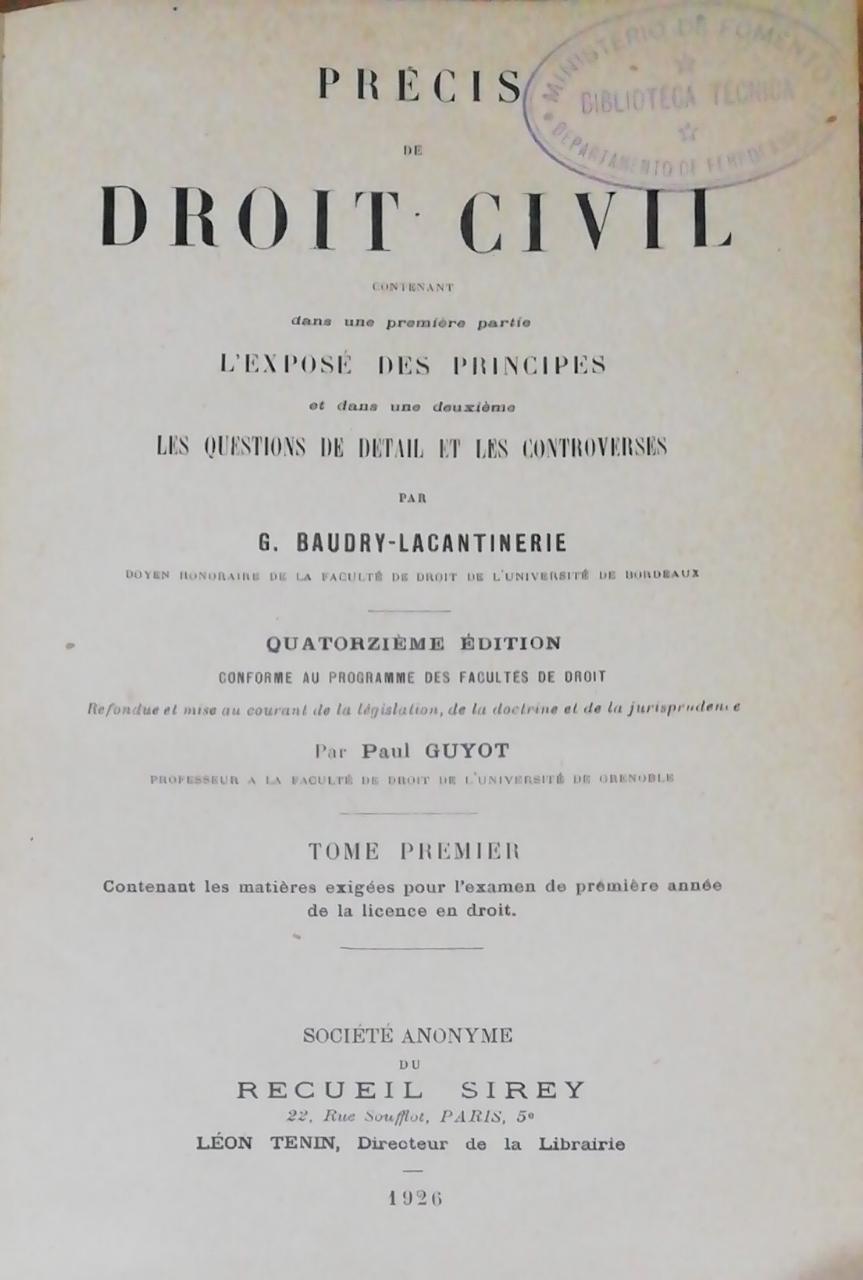 Précis de Droit Civil