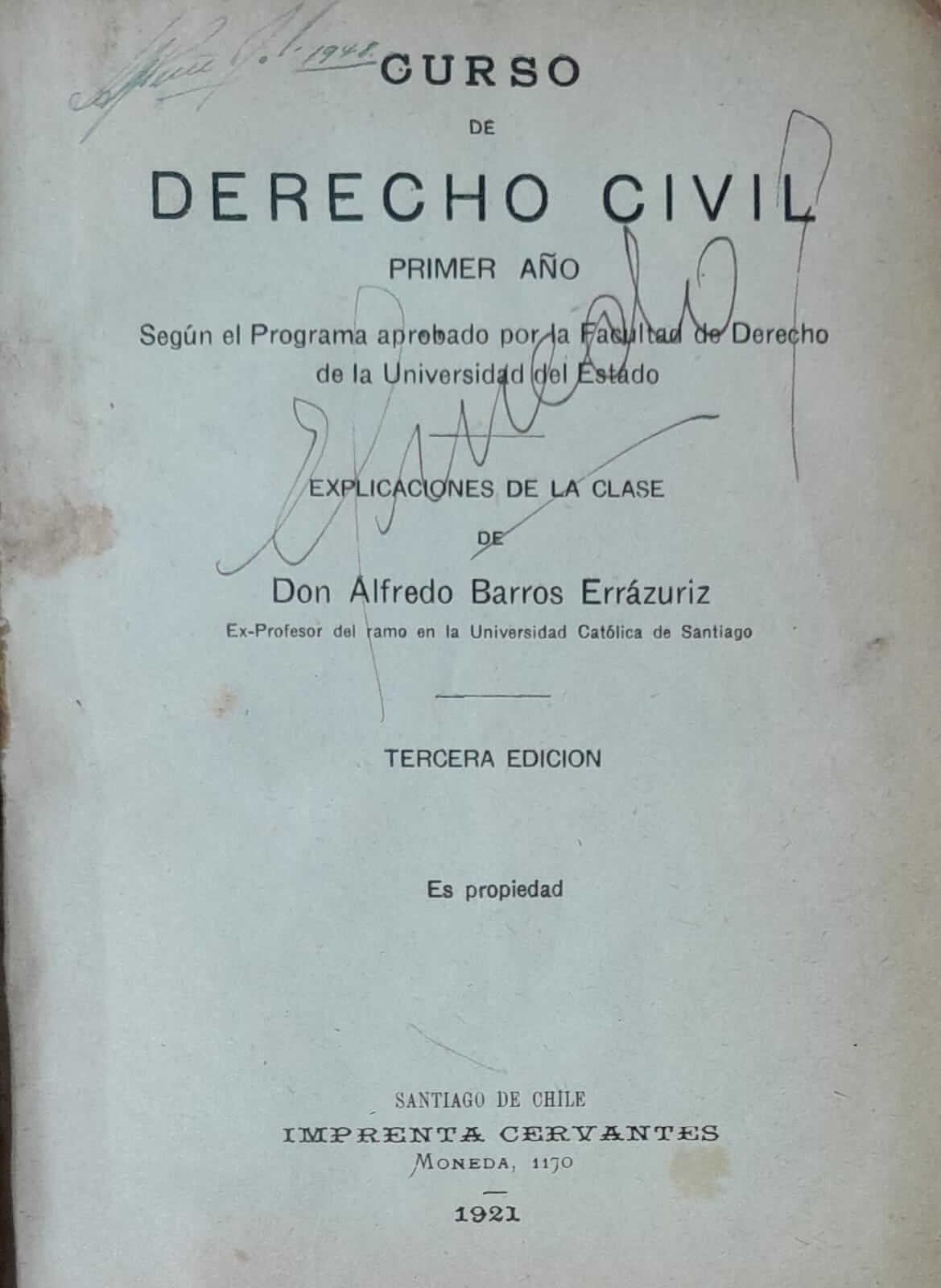 Curso de Derecho Civil. Primer Año