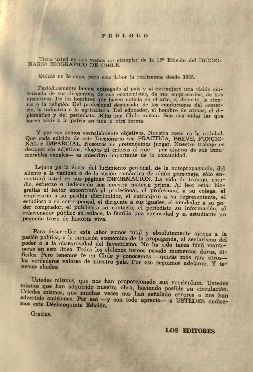 Diccionario Biográfico De Chile. 15° Edición 1972-1974