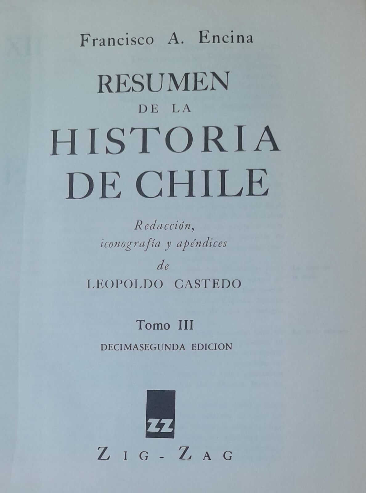 Resumen de la Historia de Chile Tomo III