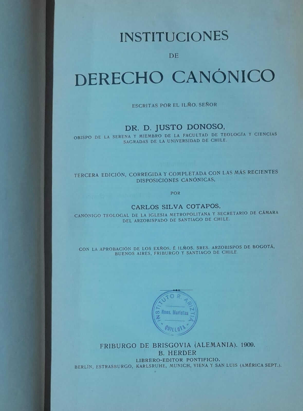 Instituciones de Derecho Canónico