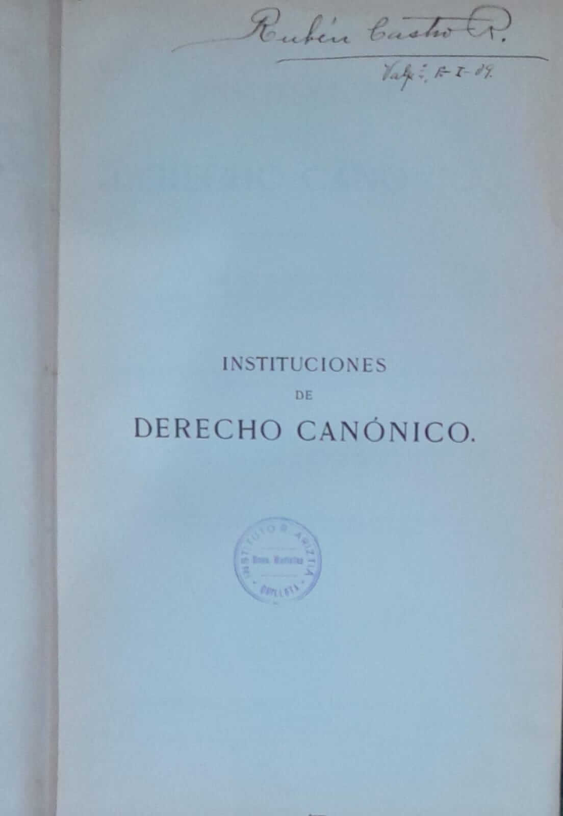 Instituciones de Derecho Canónico