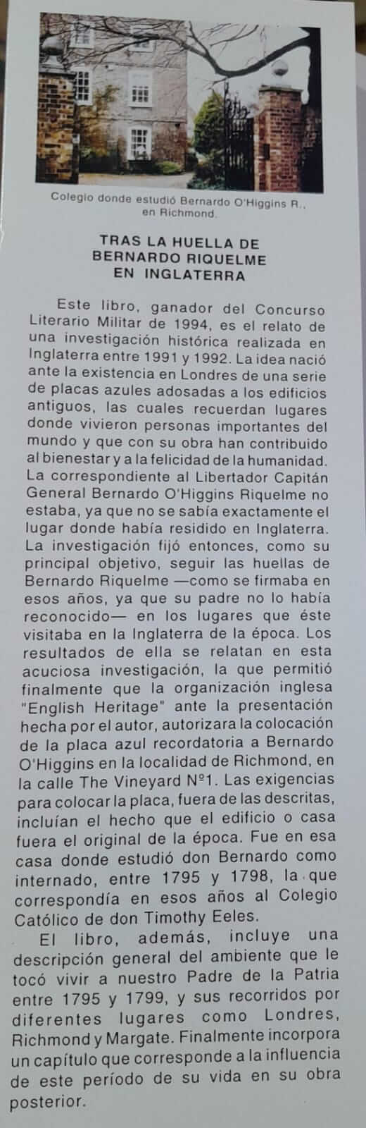 Tras la huella de Bernardo Riquelme en Inglaterra 1795-1799