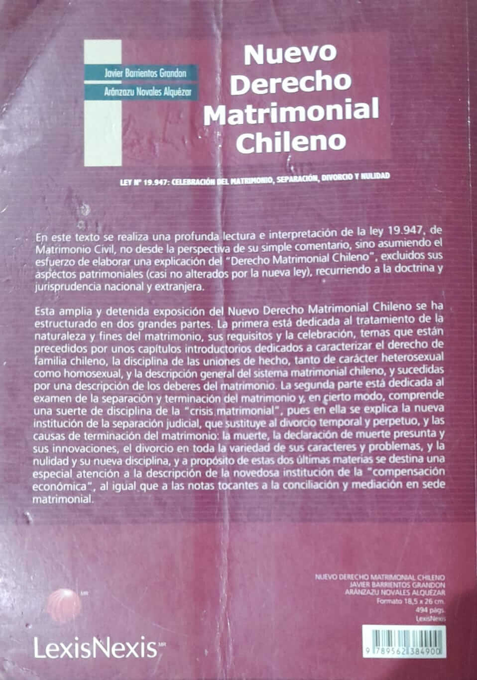 Nuevo Derecho Matrimonial Chileno