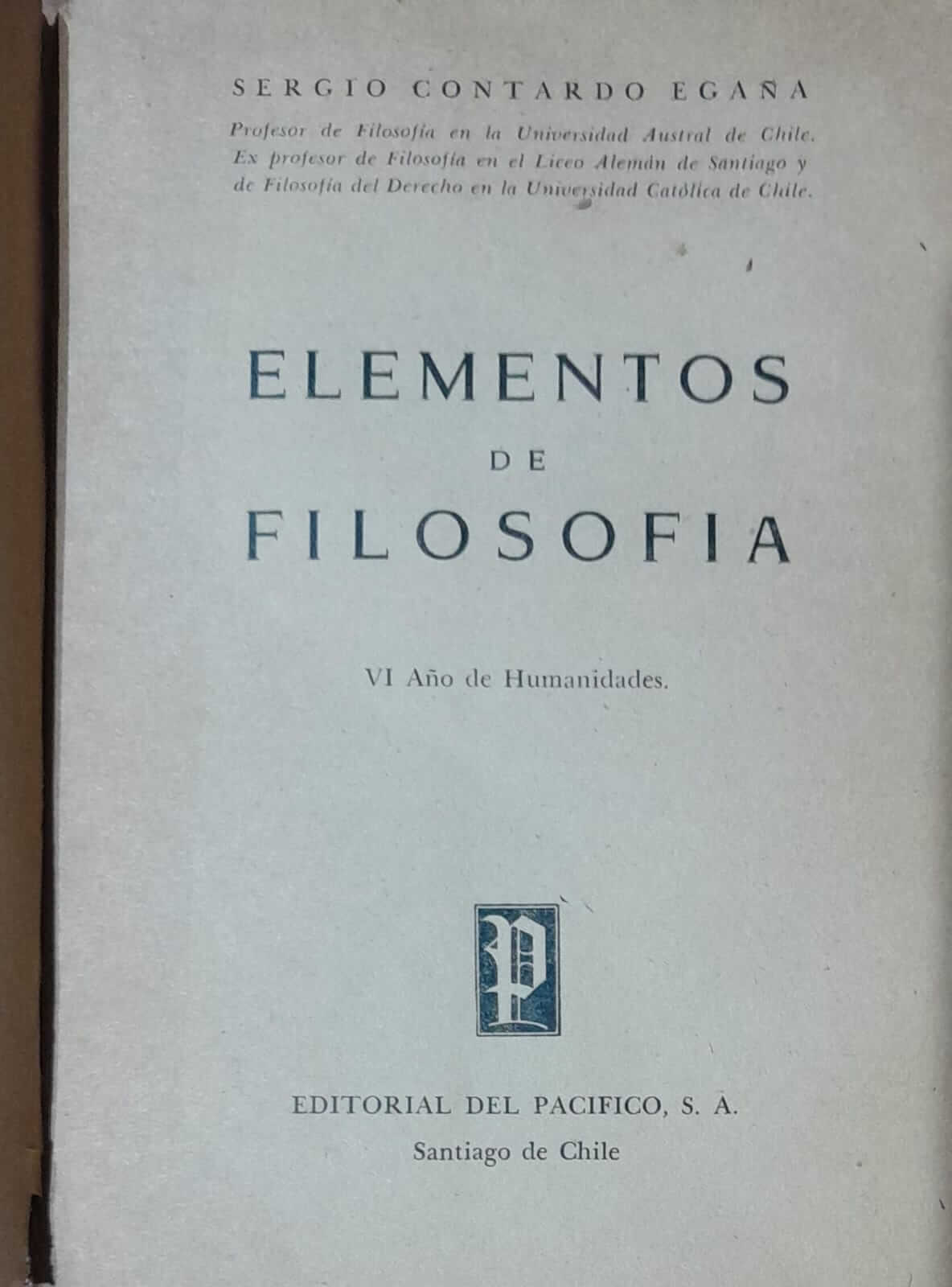 Elementos de filosofía. VI de humanidades.