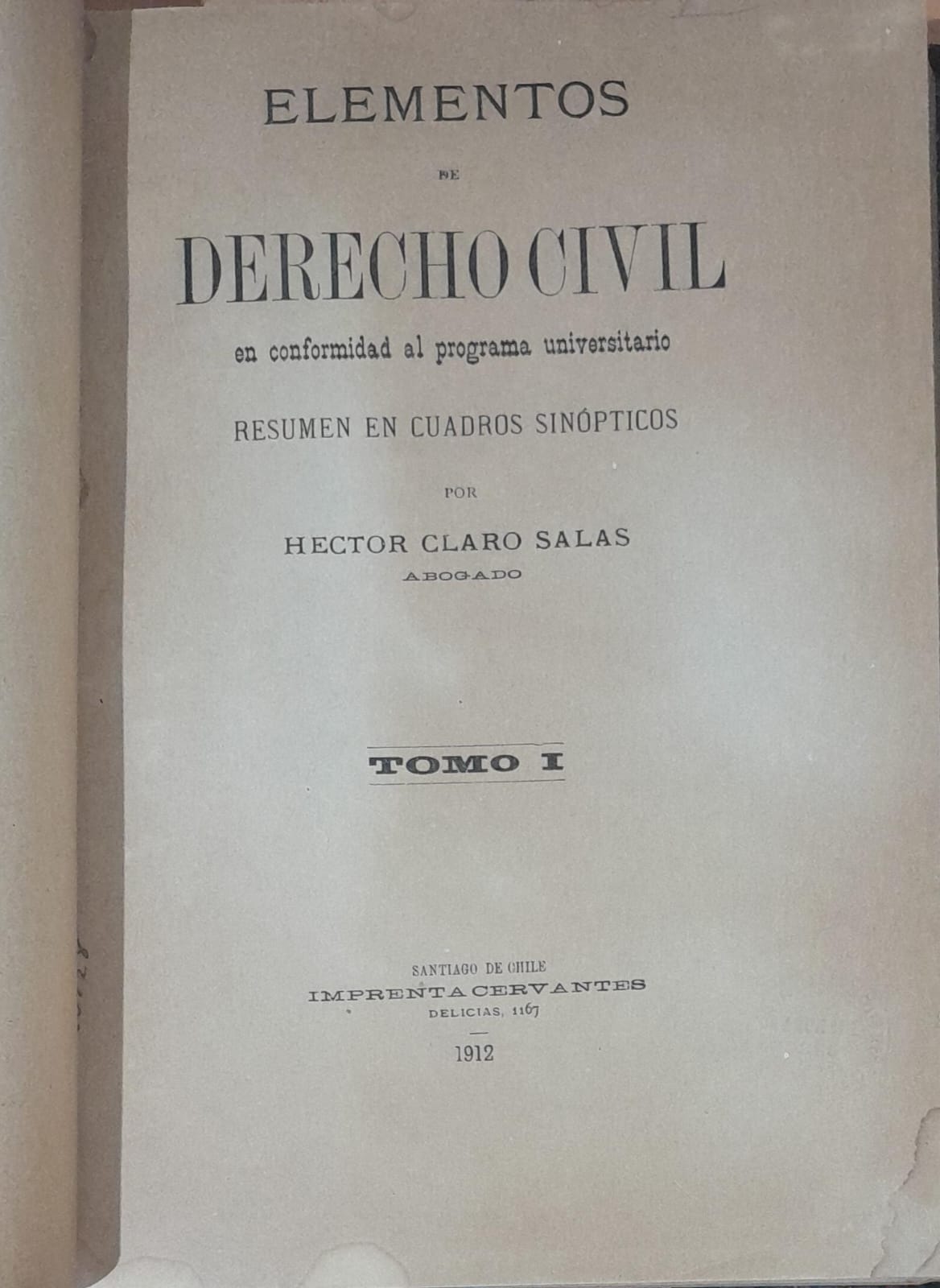 Elementos de Derecho Civil Tomo I