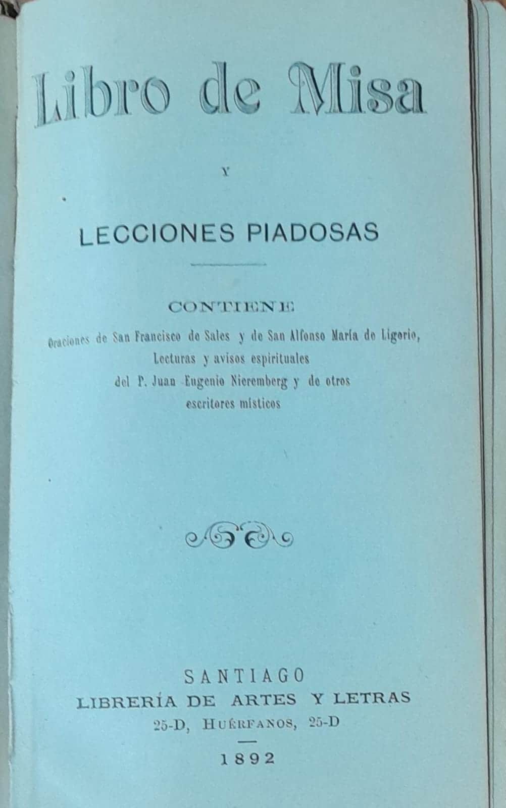 Libro de Misa y Lecciones Piadosas